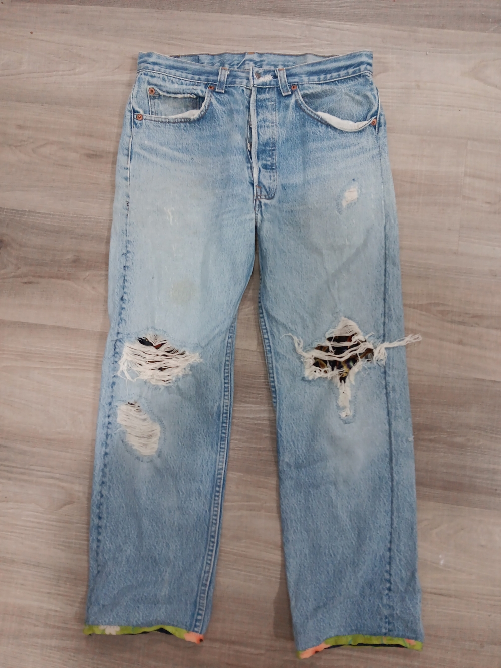 Light Blue Distressed Men's Jeans